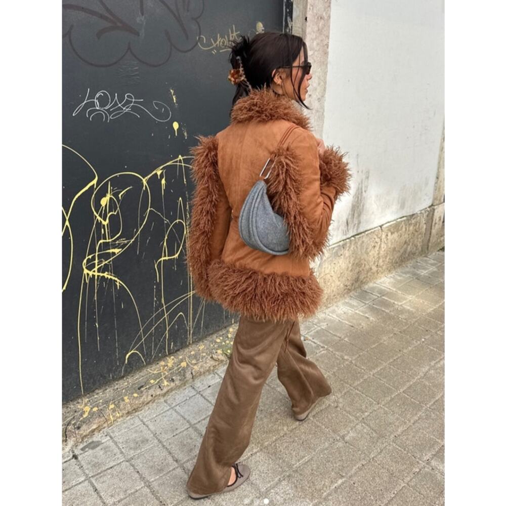 Lioness OUI OUI Penny Lane Coat in Camel Instagram LA New York Girl Chic Y2K - Picture 3 of 7